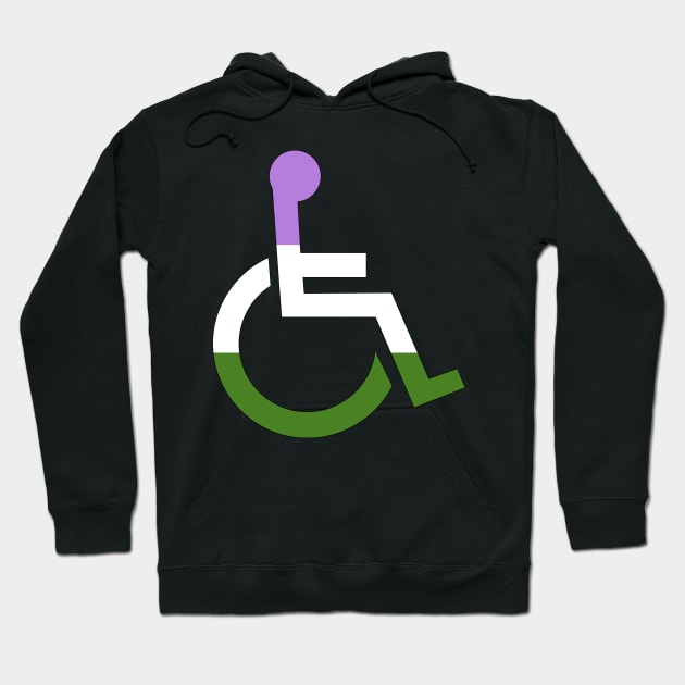 Disabled Genderqueer Pride Hoodie by NatLeBrunDesigns